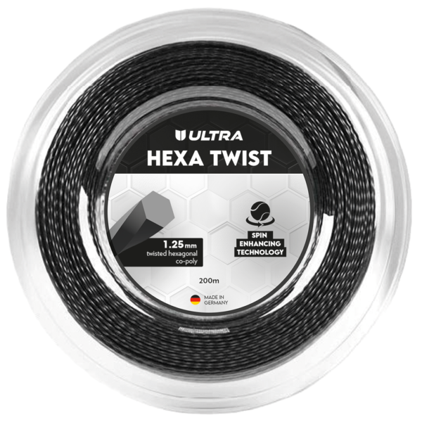 Corda Ultra Hexa Twist 1.25mm - Rolo com 200 Metros Preta